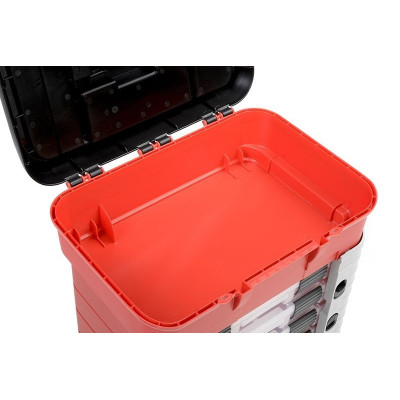 Přepravní plastový kufr Pit Car se 4 šuplíky a pěnovou. vložkou