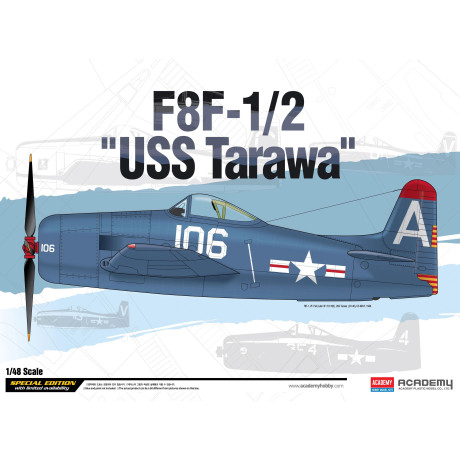 Model Kit letadlo 12313 - F8F-1/2 "USS Tarawa" LE: (1:48)