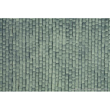 Dláždená cesta s chodníkom a kanálmi, 28 x 10 cm  NO57216