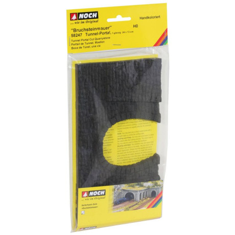 Tunelový portál, 1-koľajový, kamenný, 23,5 x 13 cm  NO58247