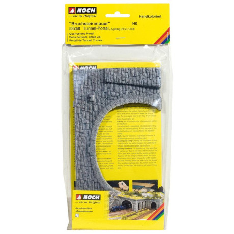 Tunelový portál, 2-koľajový, kamenný, 23,5 x 13 cm  NO58248