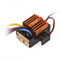 Kétirányú vízálló sebességszabályozó RC Crawler autókhoz 40A, rövidtávú 180A (Impulse), tápegység 2-3S LiPo vagy 5-9 NiCd/NiMH, BEC stabilizátor 6V/2A, méretek 46,5x37,5x27,5mm, 67g, belső ellenállás 0,002 Ohm, T-Dean kontaktor.
