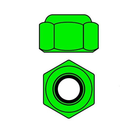 Hliníkové Nylon STOPmatky M2 - zelené - 10 ks.