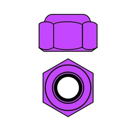 Hliníkové Nylon STOPmatky M4 - fialová - 10 ks.