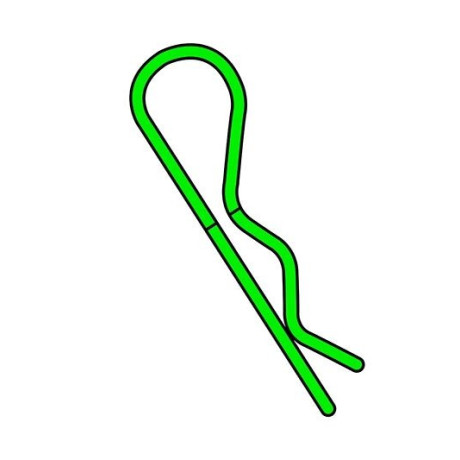 Team Corally - sponky karoserie - 45° ohnuté - malé - zelené - 10 ks.