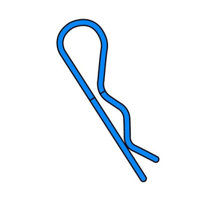 Team Corally - sponky karoserie - 45° ohnuté - malé - modré - 10 ks.