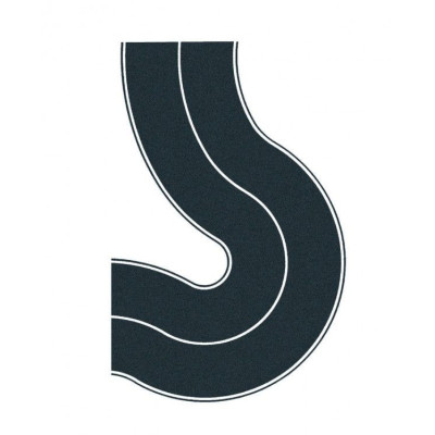 Asfaltová cesta zákruta, 2ks, 6,6 cm  NO60707