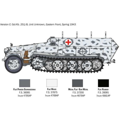 Model Kit military 7077 - Sd.Kfz. 251/8 Ambulance (1:72)