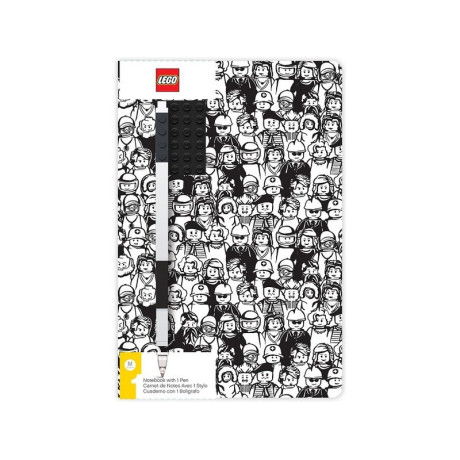 LEGO zápisník A5 s černým perem Minifigure Brick
