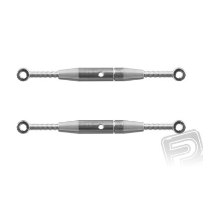 Hliníkový napínák M2,5, délka 36-60mm, očka vnitřní vrtání 2,0mm, 2 ks.