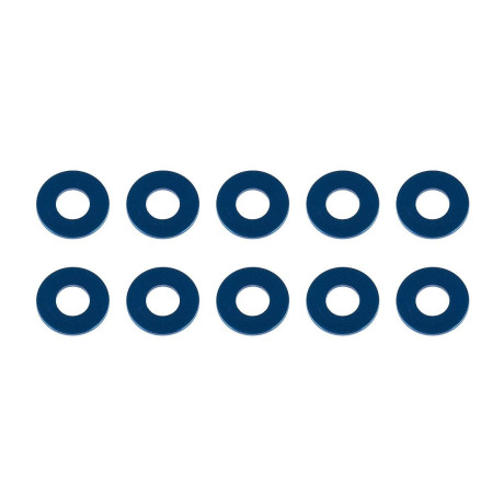 Bulkhead podložky, 7.8x3.5x0,5mm, modré alu, 10 ks.