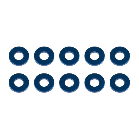 Bulkhead podložky, 7.8x3.5x1,0mm, modré alu, 10 ks.