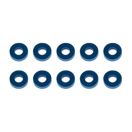 Bulkhead podložky, 7.8x3.5x2,0mm, modré alu, 10 ks.