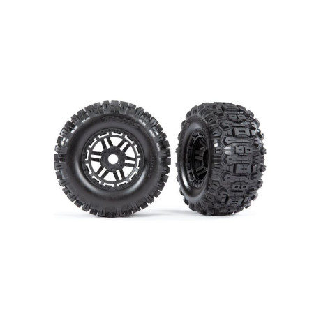 Traxxas kolo 2.8/3.6", black wheels, Sledgehammer tires (2)