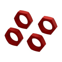 Pótalkatrész Arrma Kraton, Outcast RC modellekhez: 24mm-es kerékanya, piros (4 db).