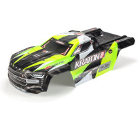 Pótalkatrész RC modell autókhoz Arrma 1:5 Kraton 8S: karosszéria zöld. Méretek 593x277x168mm. 491mm tengelytáv.