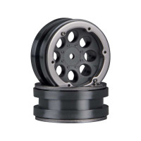 Pótalkatrész RC autó modellekhez Axial SCX10 II: 1,9" Beadlock tárcsa 8 lyukkal, fekete (2db).