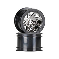 Pótalkatrész RC autó modellekhez Axial Wraith Spawn, Rock Racer, Yeti: tárcsa 2.2" Rebel 41mm fekete króm (2 db) 