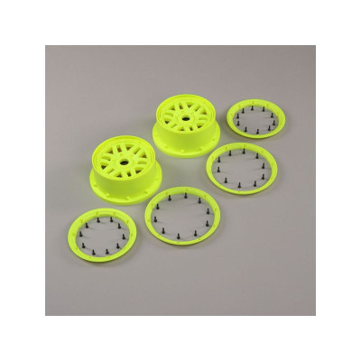 Losi Disk kola, beadlock fluor. žlutý (2): 5ive-T 2.0