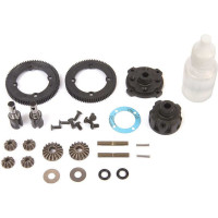 Pótalkatrész TLR 22X-4 autók RC modelljeihez: központi differenciálmű komplett, fém fogaskerekek.