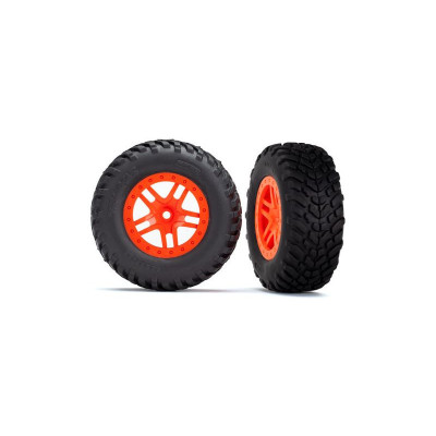 Traxxas kolo 2.2/3.0", disk SCT Split-Spoke oranžový, pneu SCT (2)