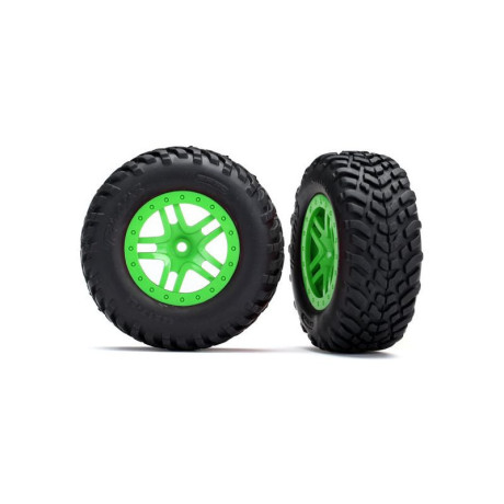 Traxxas kolo 2.2/3.0", disk SCT Split-Spoke zelený, pneu SCT (2)