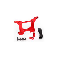 Traxxas pirosan eloxált hátsó lengéscsillapító torony, nagy szilárdságú 7075-T6 alumíniumból. A karosszériatartóval együtt.