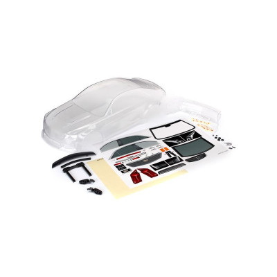 Traxxas karosérie Cadillac CTS-V čirá, samolepky: 4-Tec 2.0