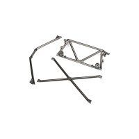 Pótalkatrész RC modellautókhoz Traxxas Desert Racer 1:8 TQi RTR: alváz középső része fekete krómozott