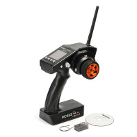 Négycsatornás 2,GHz-es FHSS RC kormánykerék-készlet szabadidős autómodellekhez és hajókhoz. Fedélzeti feszültségkijelző. Setup mixek, dupla eltérítések, végpontok, expo stb. R6F vevővel.