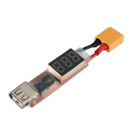 Stabilizátor pre vytvorenie USB nabíjača z akumulátora 6 -22V s Voltmetrom