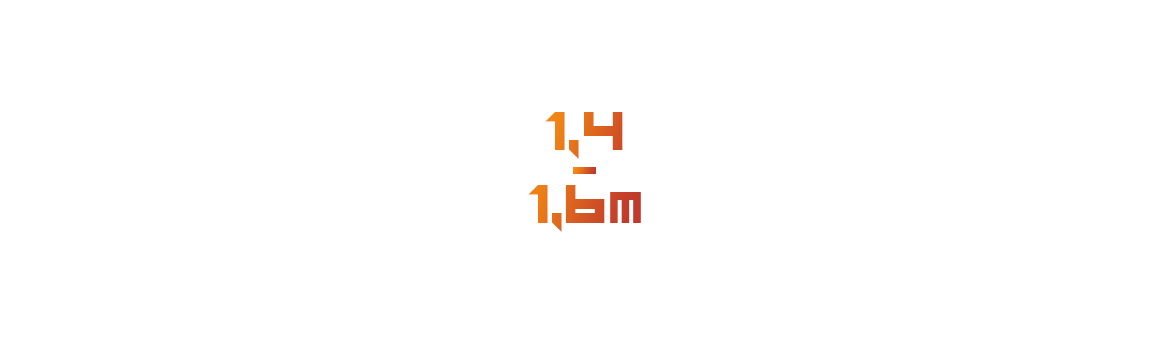 Fesztáv 1,4-1,6m-ig